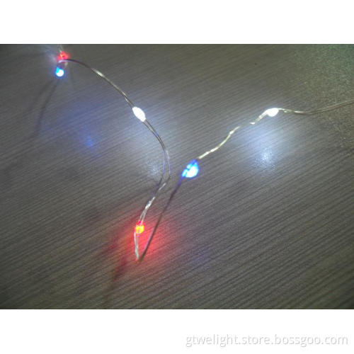 High Bright Red LED Silver Wire String Light